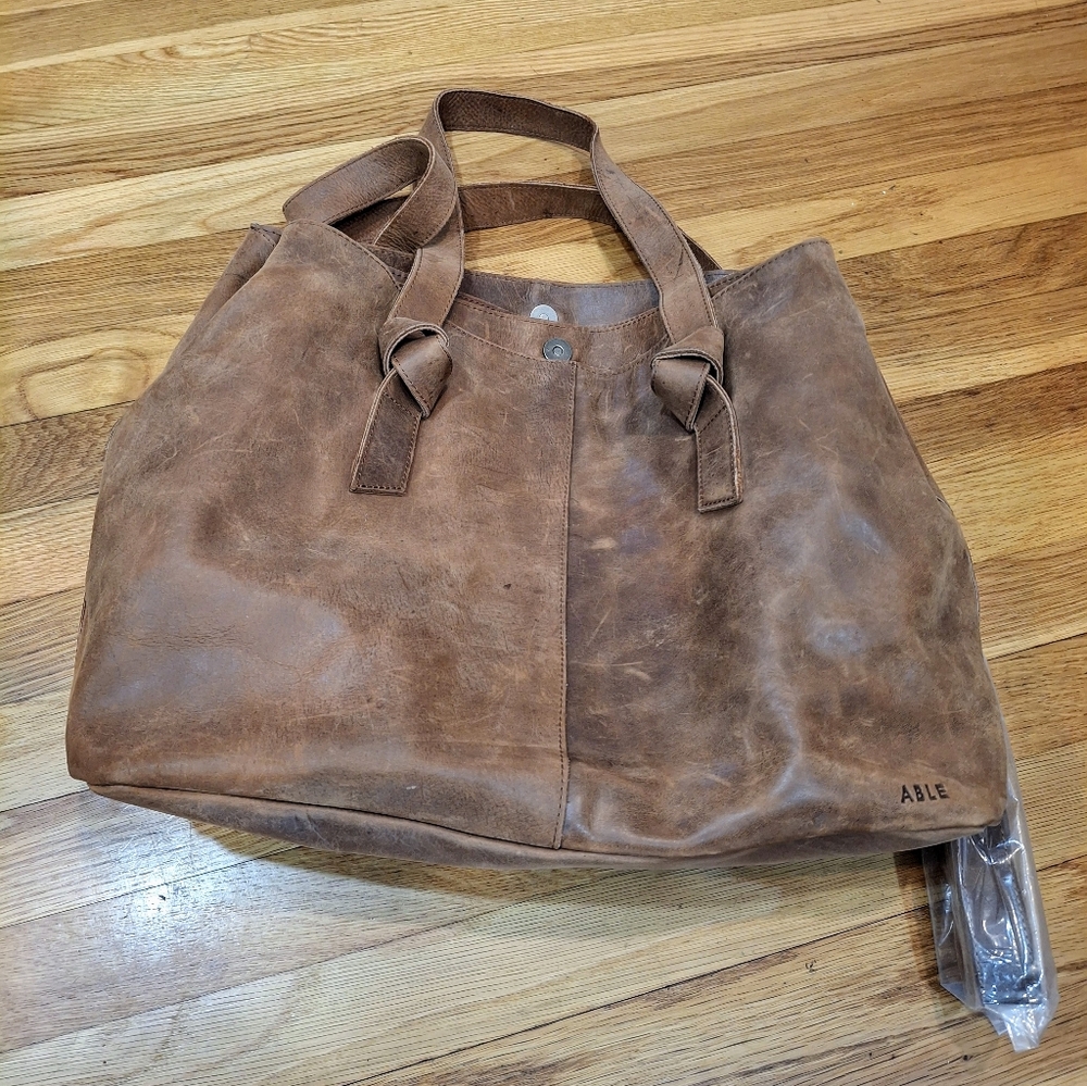 Rachel Utility Able Crossbody Brown Leather Tote Bag Os Rachel Utility